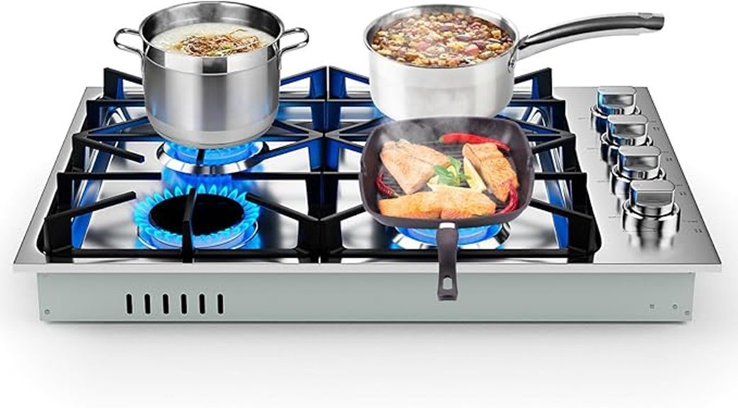 30 inch gas cooktop burners