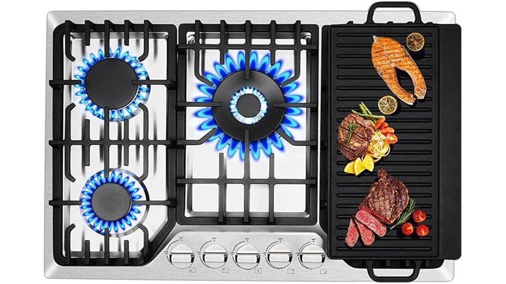 built in gas cooktop griddle