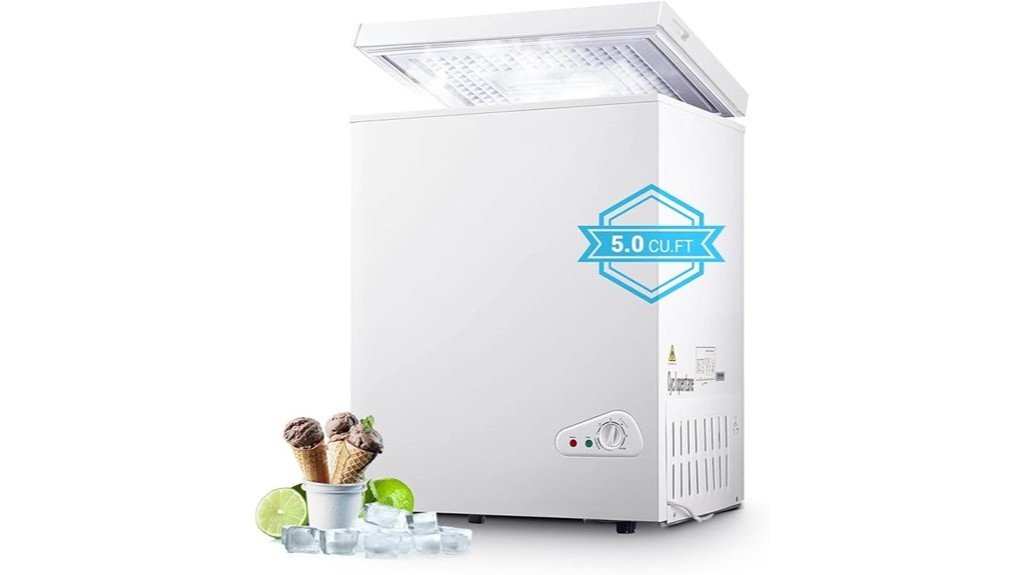 compact deep freezer 5 cu ft
