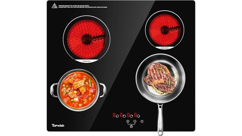 compact four burner cooktop