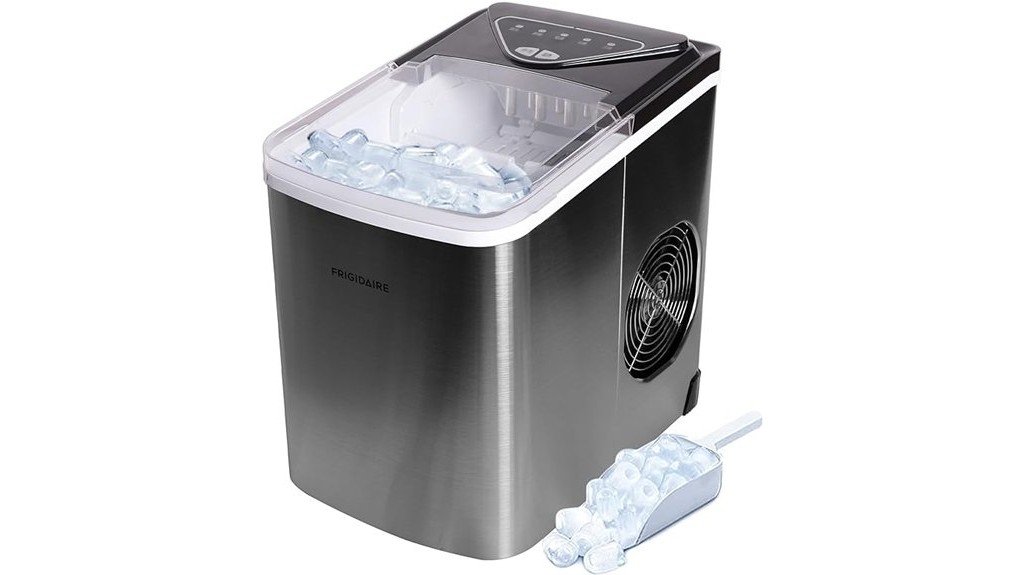 compact stainless steel ice maker