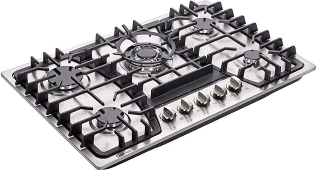 dual fuel gas cooktop