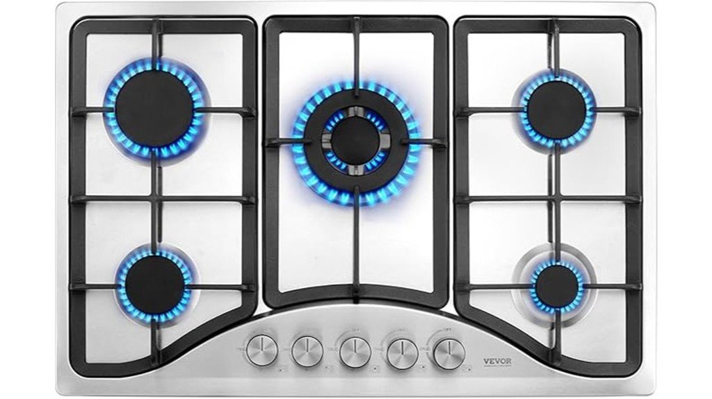 five burner gas cooktop
