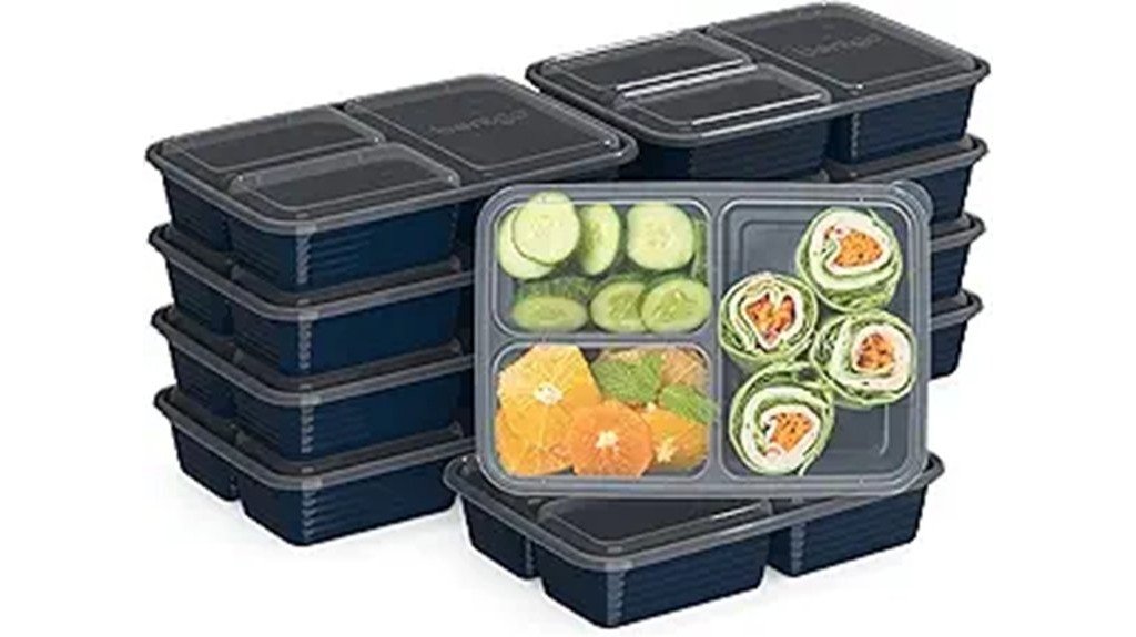 reusable three compartment containers