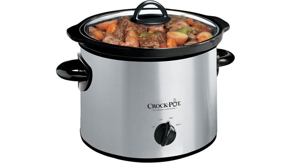 silver 3 quart slow cooker